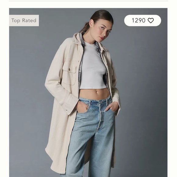 Anthropologie Pilcro cream duster shacked - Picture 3 of 9